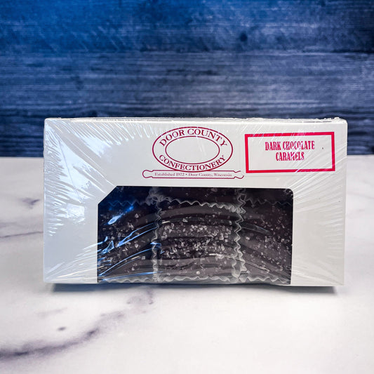 Dark Chocolate Sea Salt Caramels (6) - Door County Confectionery